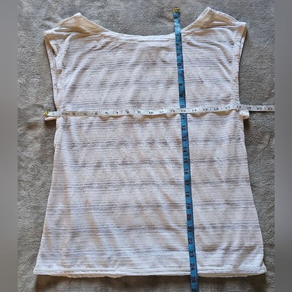 Athleta Sheer White Workout Top Medium - Picture 7 of 7